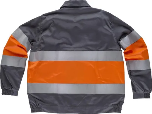 Cazadora con 2 cintas de Alta Visibilidad Gris / Naranja