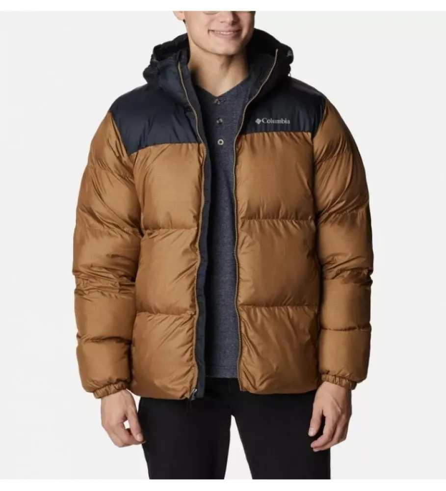 Chaqueta acolchada con capucha Puffect marrón