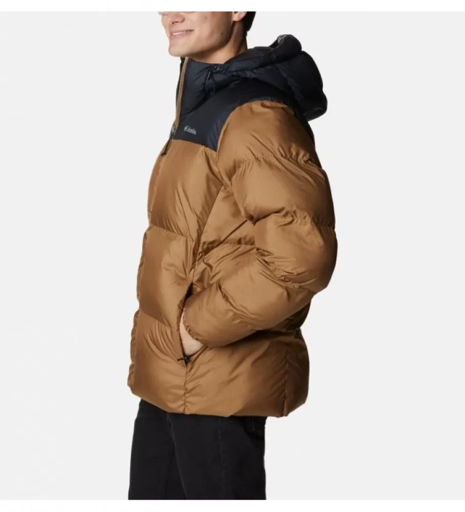 Chaqueta acolchada con capucha Puffect marrón