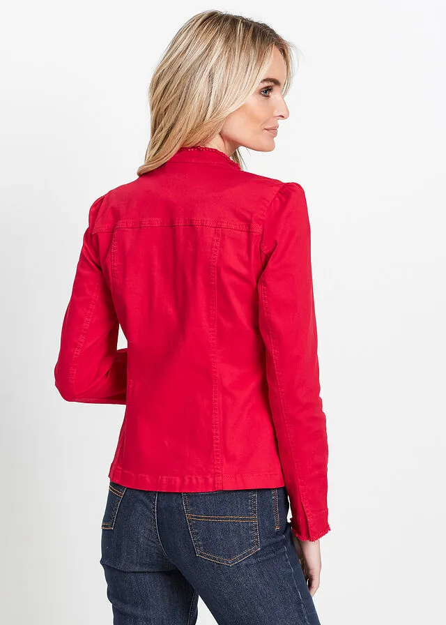 Chaqueta con mangas ligeramente abullonadas Caqui