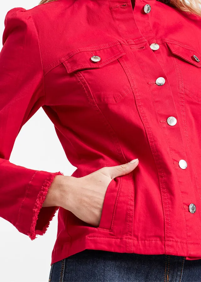 Chaqueta con mangas ligeramente abullonadas Caqui