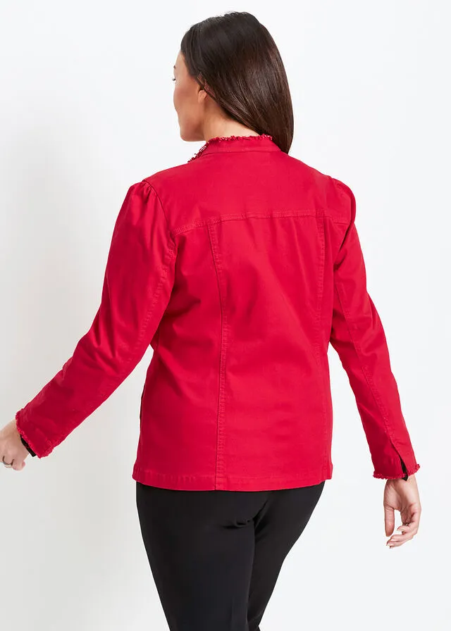 Chaqueta con mangas ligeramente abullonadas Rojo