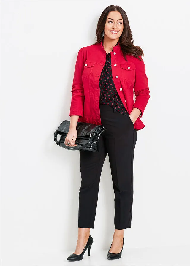 Chaqueta con mangas ligeramente abullonadas Rojo