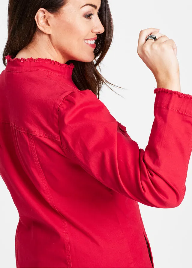 Chaqueta con mangas ligeramente abullonadas Rojo