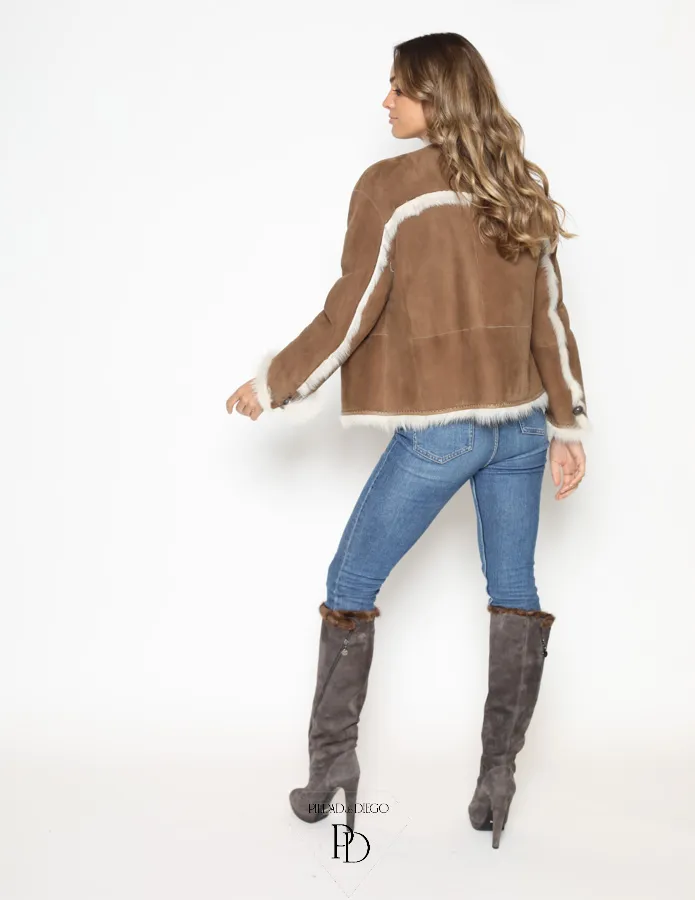 Chaqueta Doble Faz Mujer sin Cuello – 23614