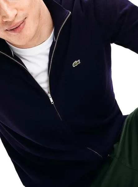 chaqueta lacoste con cremallera marino hombre
