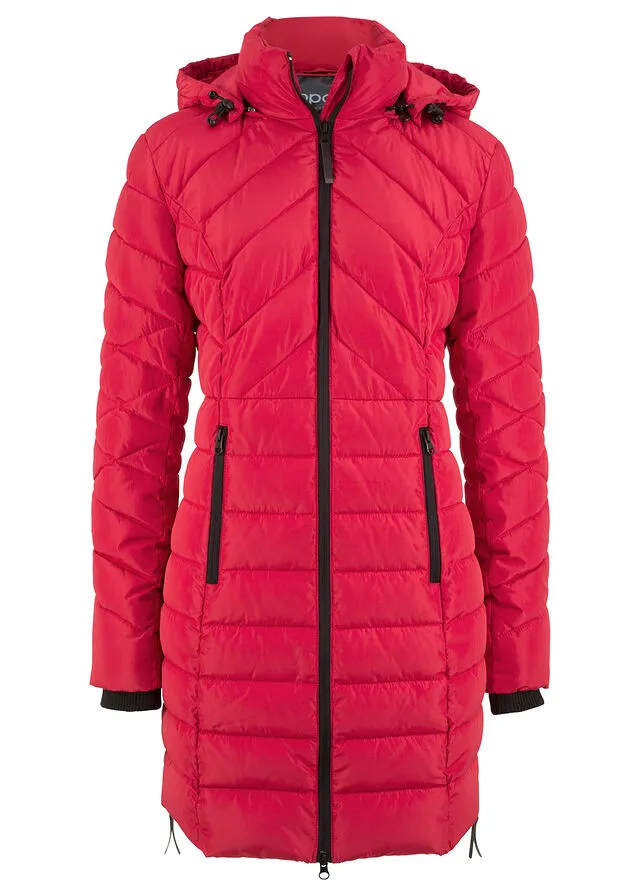Chaqueta larga acolchada con relleno Rojo