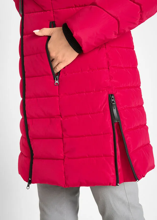 Chaqueta larga acolchada con relleno Rojo