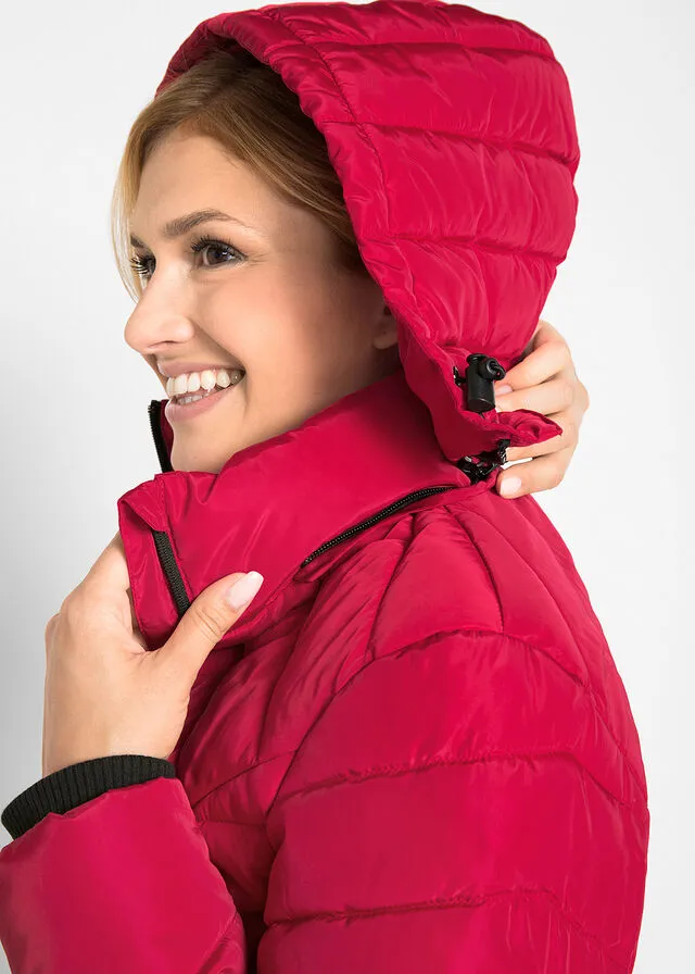 Chaqueta larga acolchada con relleno Rojo