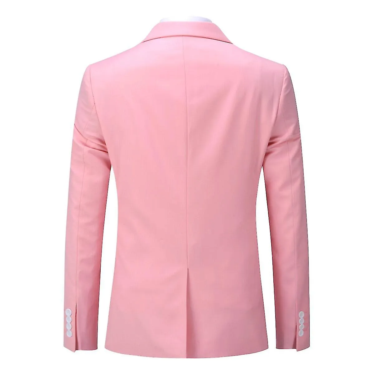 Chaqueta y pantalones de traje ajustado de boda de color sólido de 2 piezas para hombre