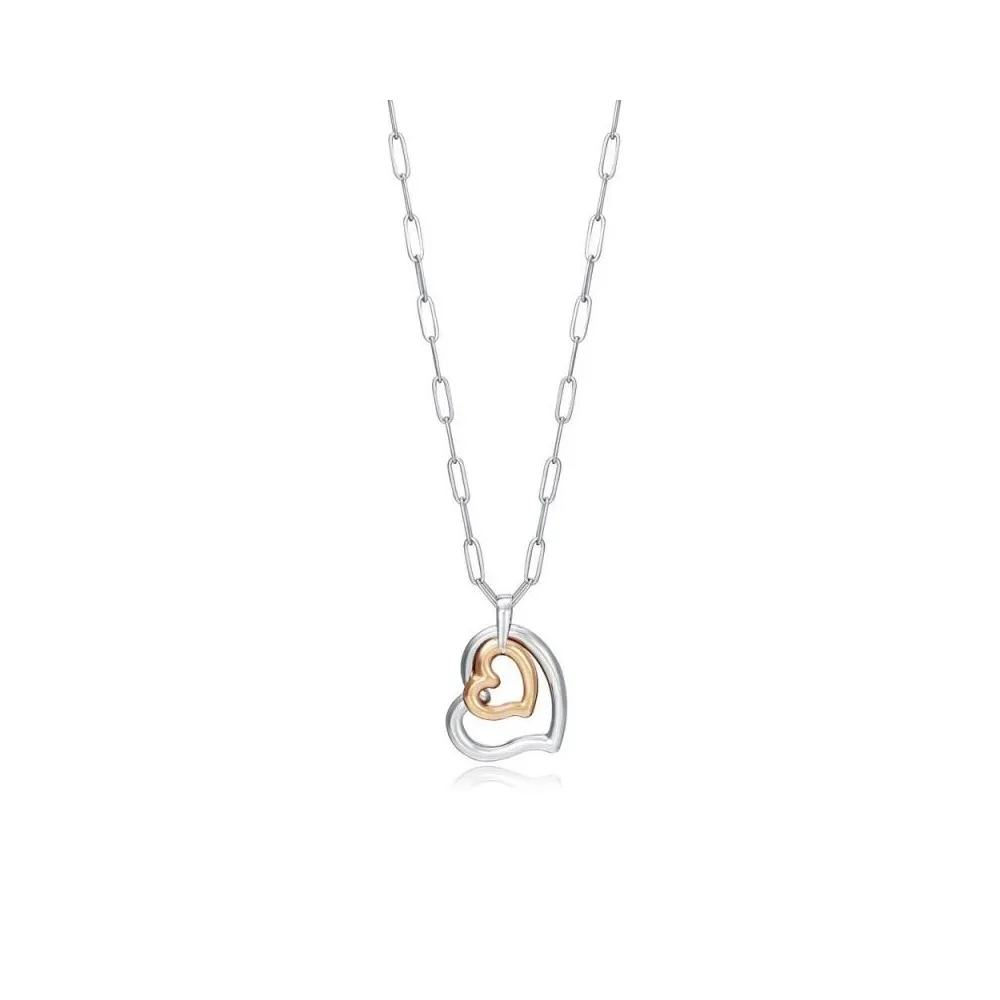 Collar Viceroy Fashion de acero y acero rosa con corazones para mujer