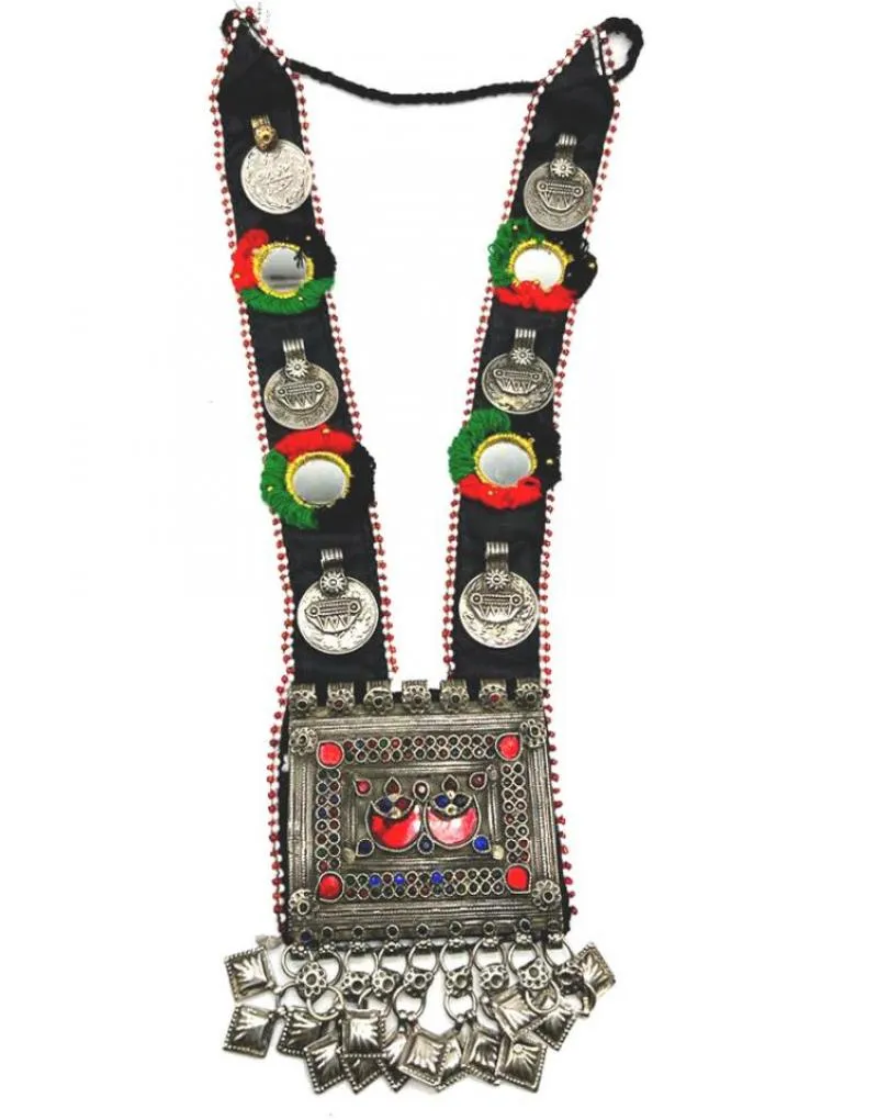 COLLARES ETNICOS LARGOS BABERO TEXTIL DE INSPIRACION AFGANA