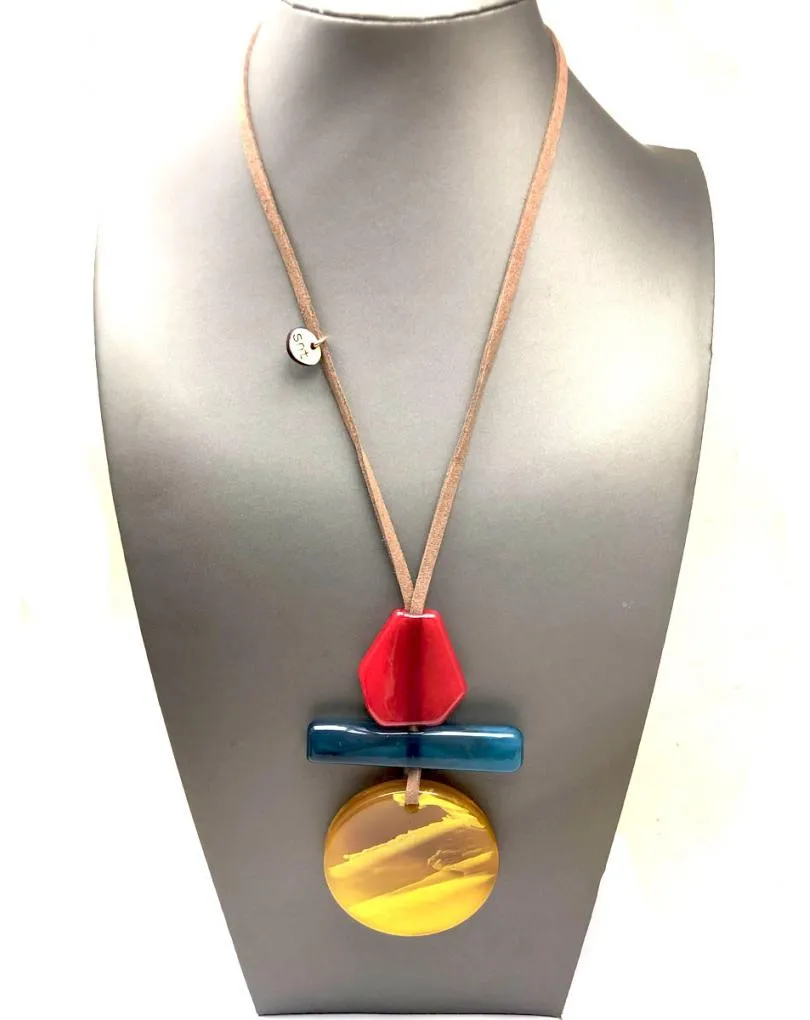 COLLARES LARGOS CON PRECIOSO COLGANTE AMARILLO
