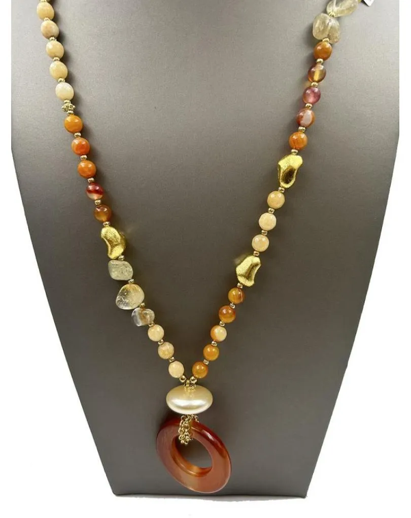 COLLARES LARGOS DE PIEDRA CON ORIGINAL COLGANTE AGATA