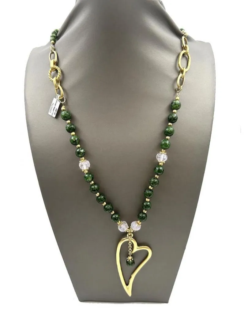 COLLARES LARGOS VERDES CON COLGANTE ORIGINAL DE CORAZON