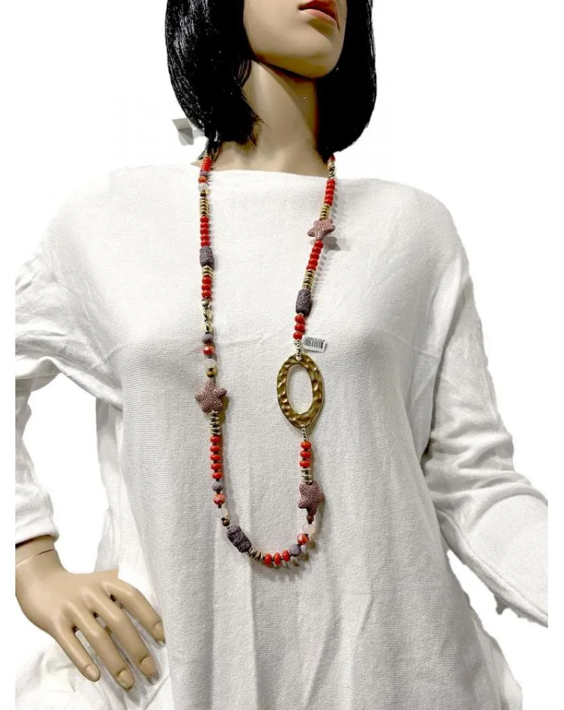 COLLARES ROJOS LARGOS IDEALES PARA LUCIR PRENDAS DE DIA