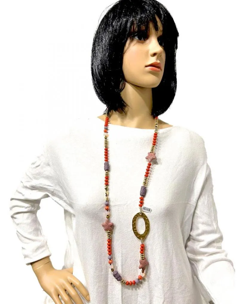 COLLARES ROJOS LARGOS IDEALES PARA LUCIR PRENDAS DE DIA