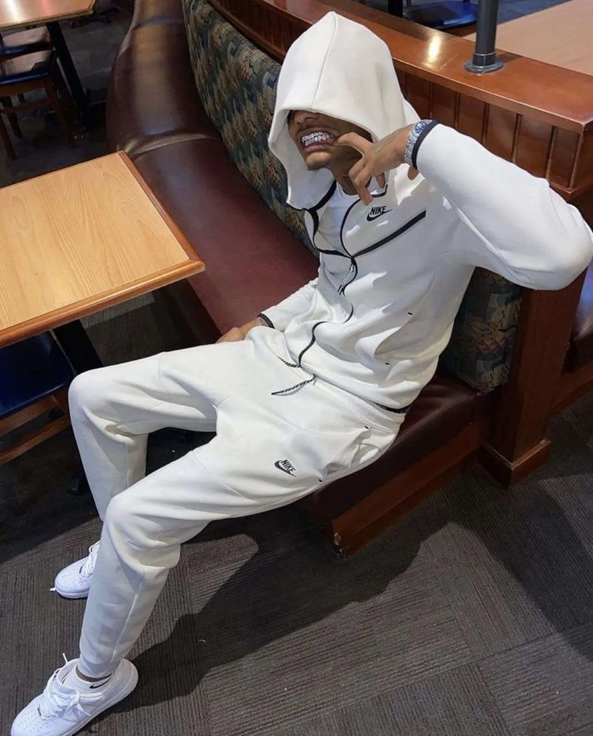 Conjunto de Chándal Nike Tech Fleece Blanco