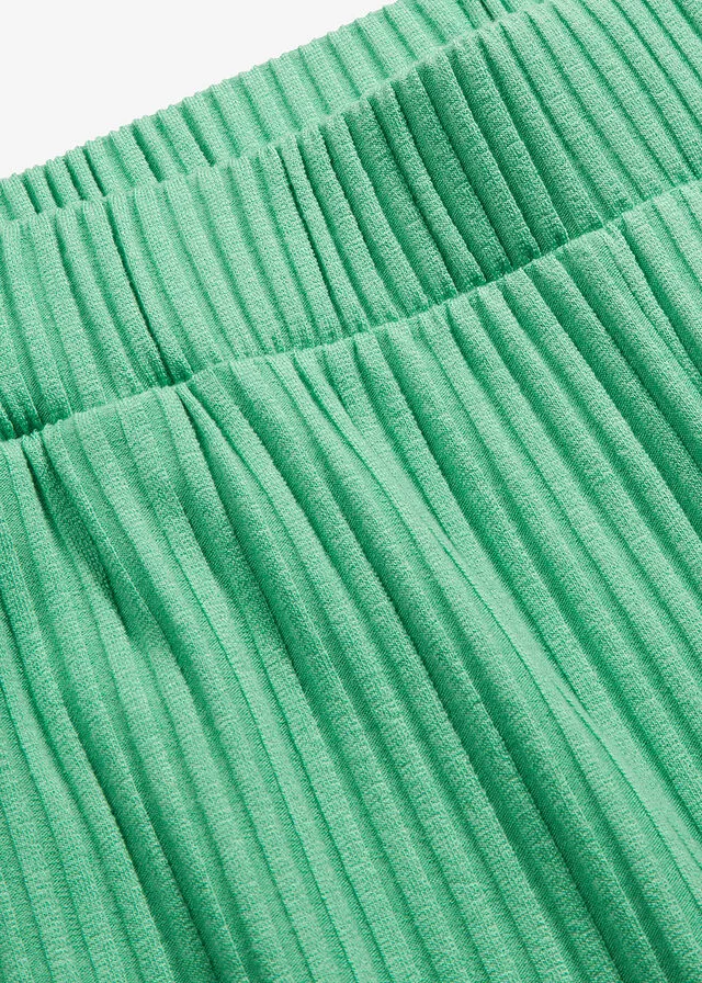 Culote de punto de canalé con cinturilla cómoda Verde ópalo
