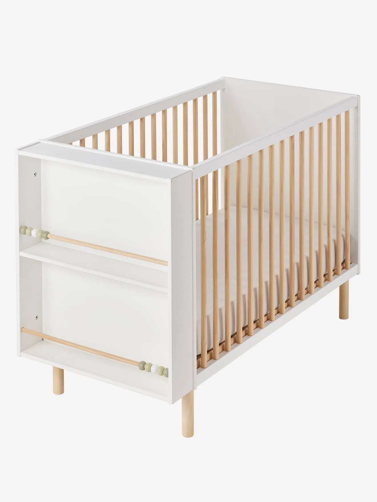 Cuna fija + estantería librería ábaco