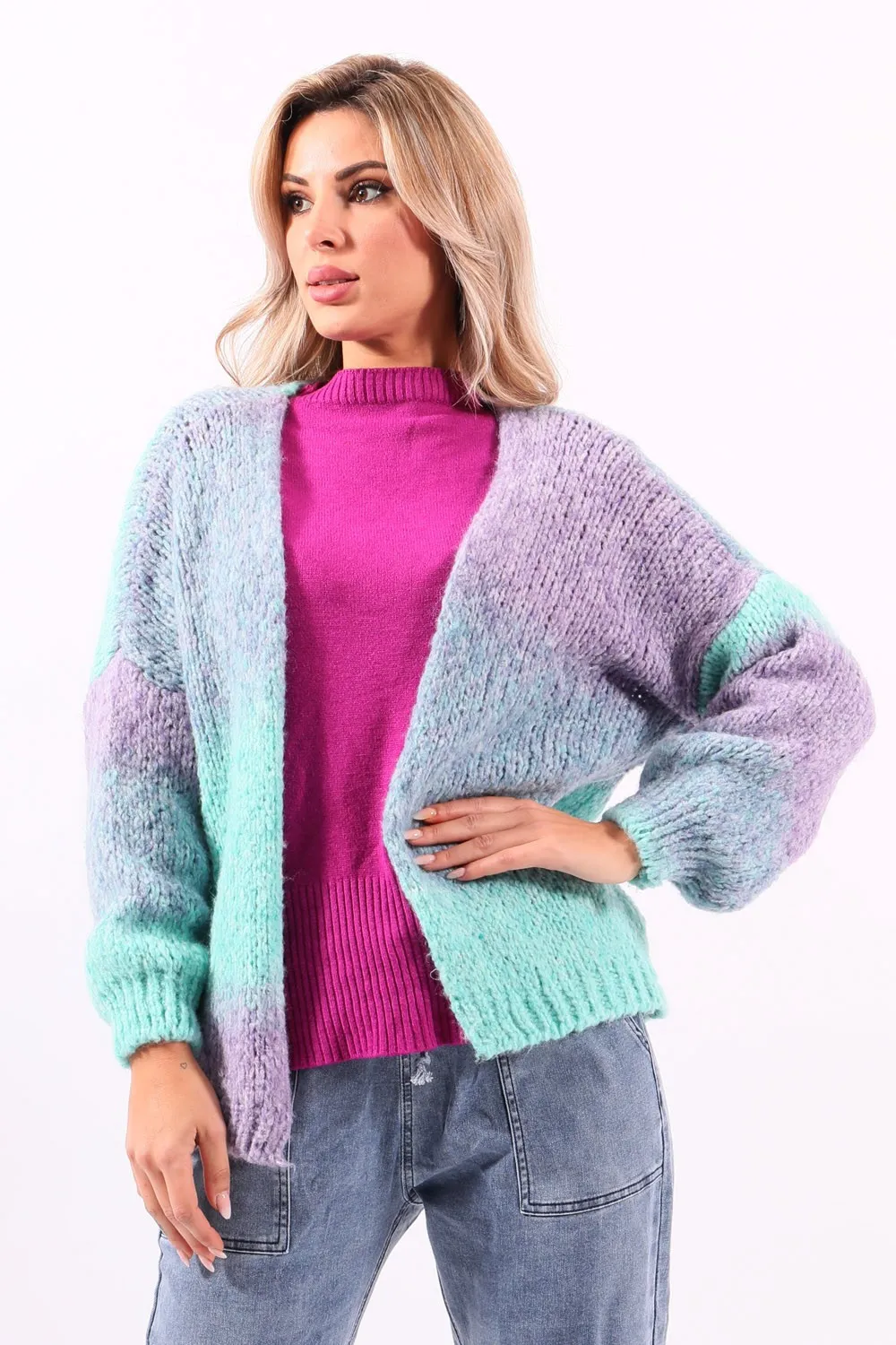 CáRDIGAN MORADO CON EFECTO TIEDYE