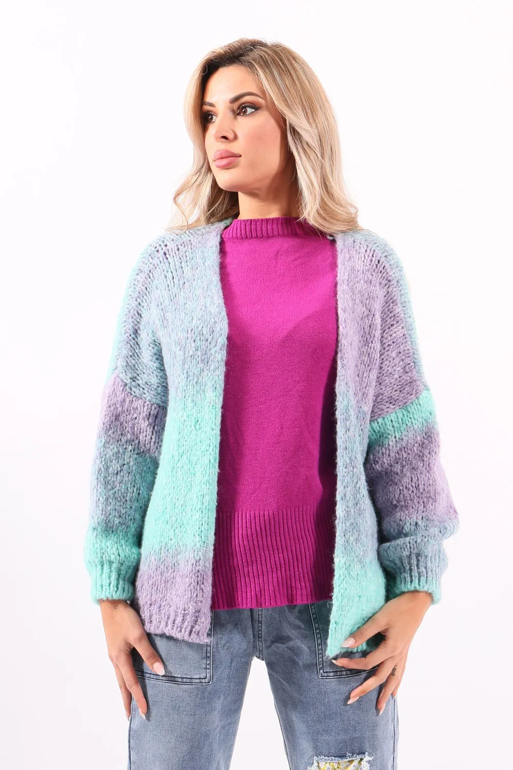 CáRDIGAN MORADO CON EFECTO TIEDYE
