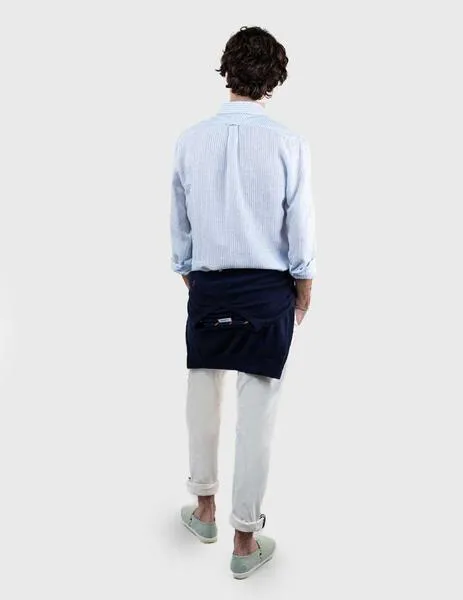 El Ganso Camisa Raya Yale Lino azul celeste para hombre