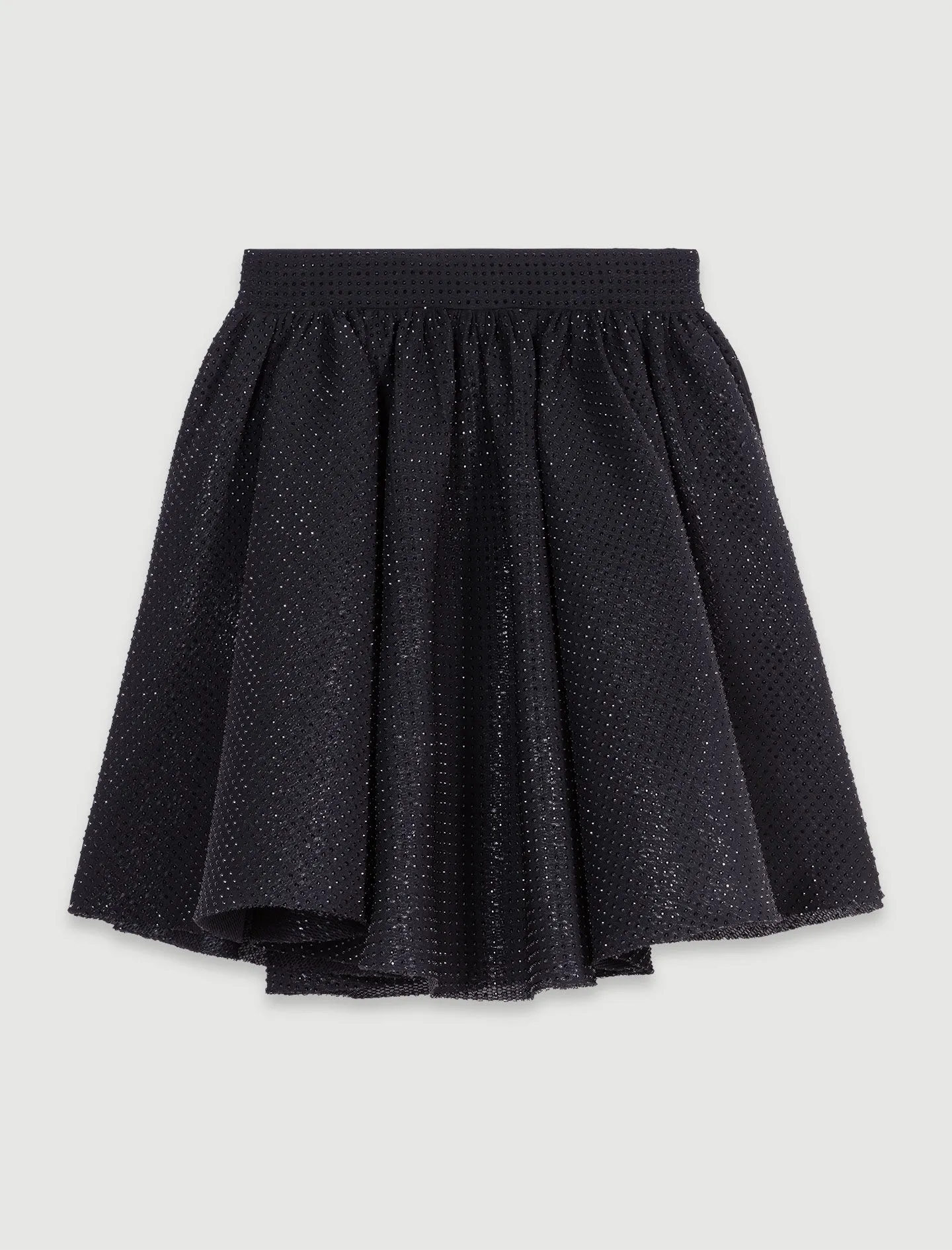 Falda corta voluminosa con strass