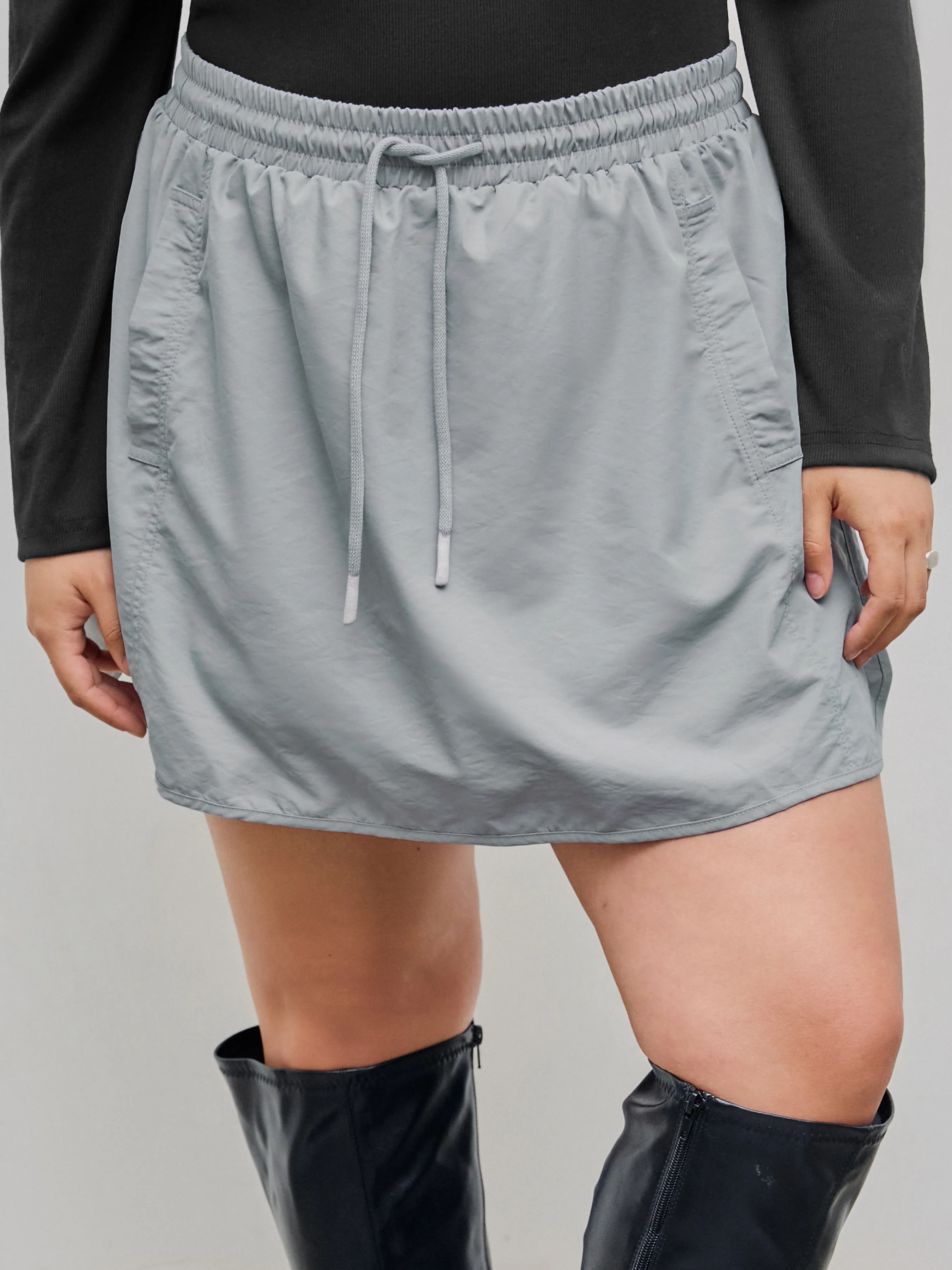  FALDAPANTALóN DE CINTURA MEDIA CON BOLSILLO Y CINTURA ELáSTICA CURVY