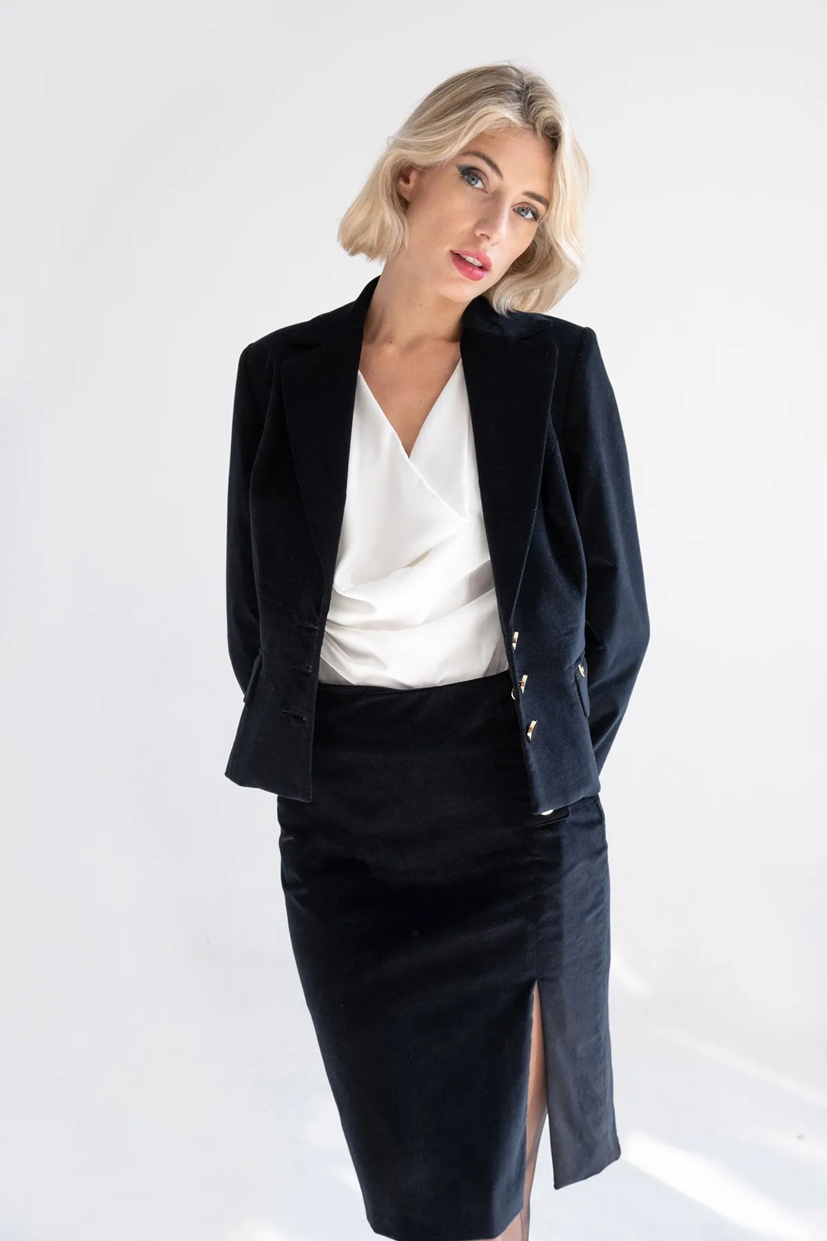 Falda Terciopelo con botones nickle free