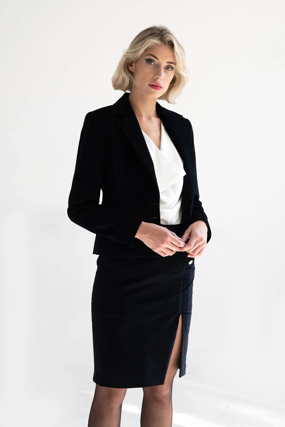 Falda Terciopelo con botones nickle free