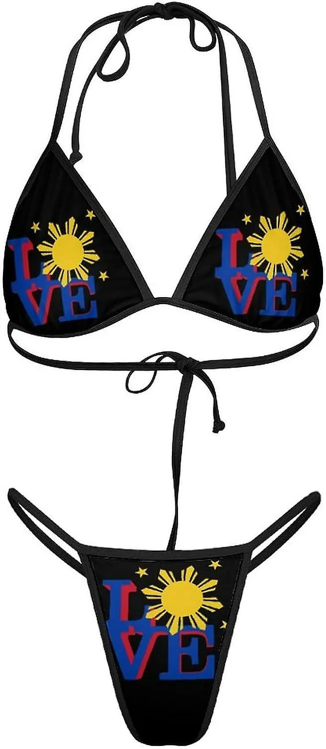 FILIPINO SUN LOVE CONJUNTOS DE BIKINI PARA MUJER TRAJE DE BAñO DE 2 PIEZAS TRAJE DE BAñO SEXY TRIáNGULO HALTER ESTILO TRAJE28MP