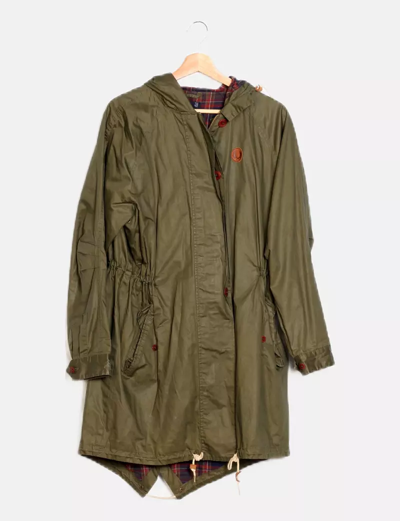 Fred Perry Parka con capucha verde
