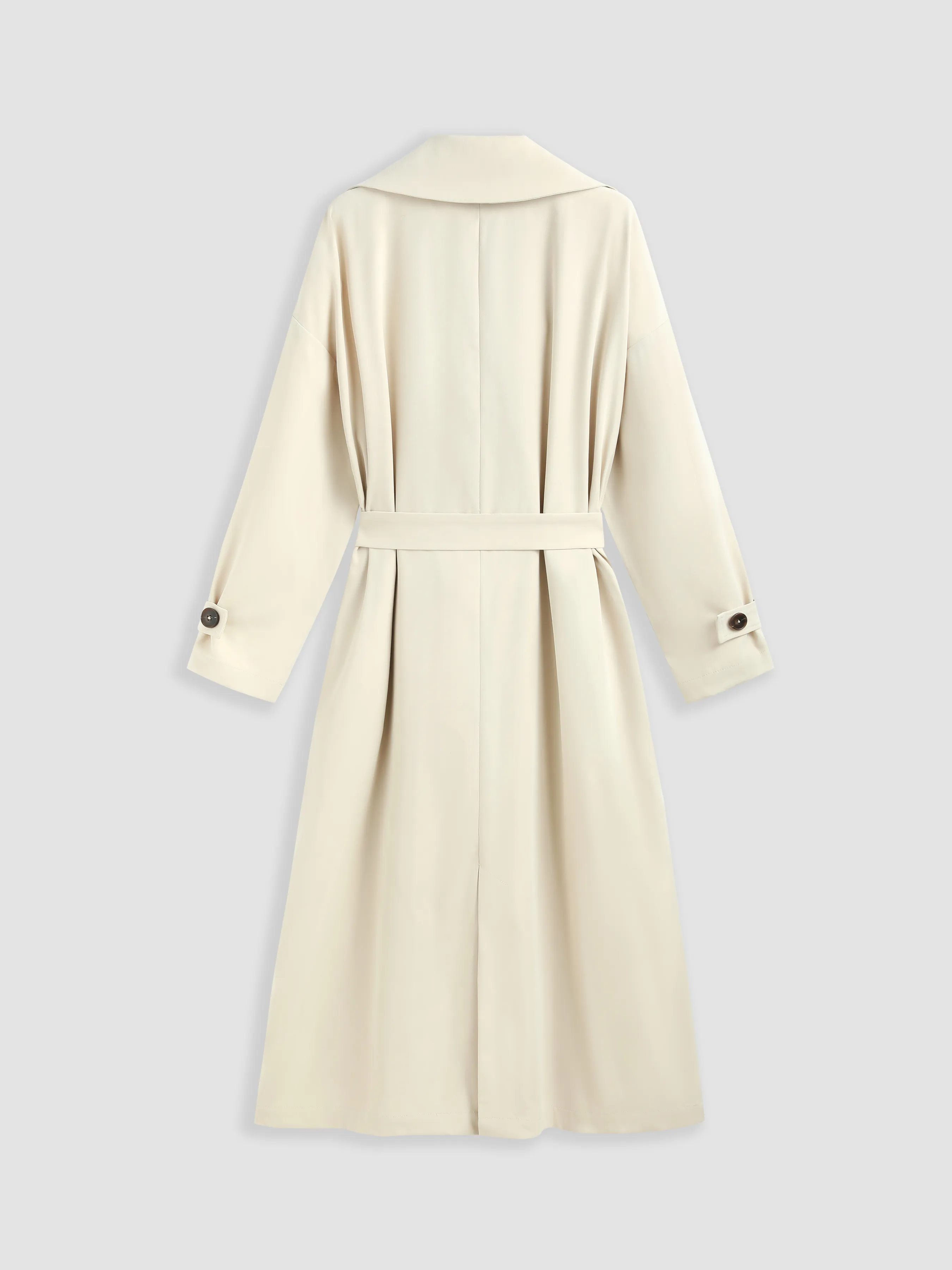 Gabardina de cuello sólido con cinturón