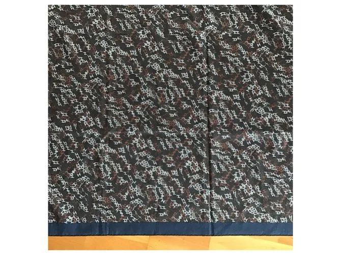 Hermès Cuadrado para hombres " 3D óptico " Azul marino 