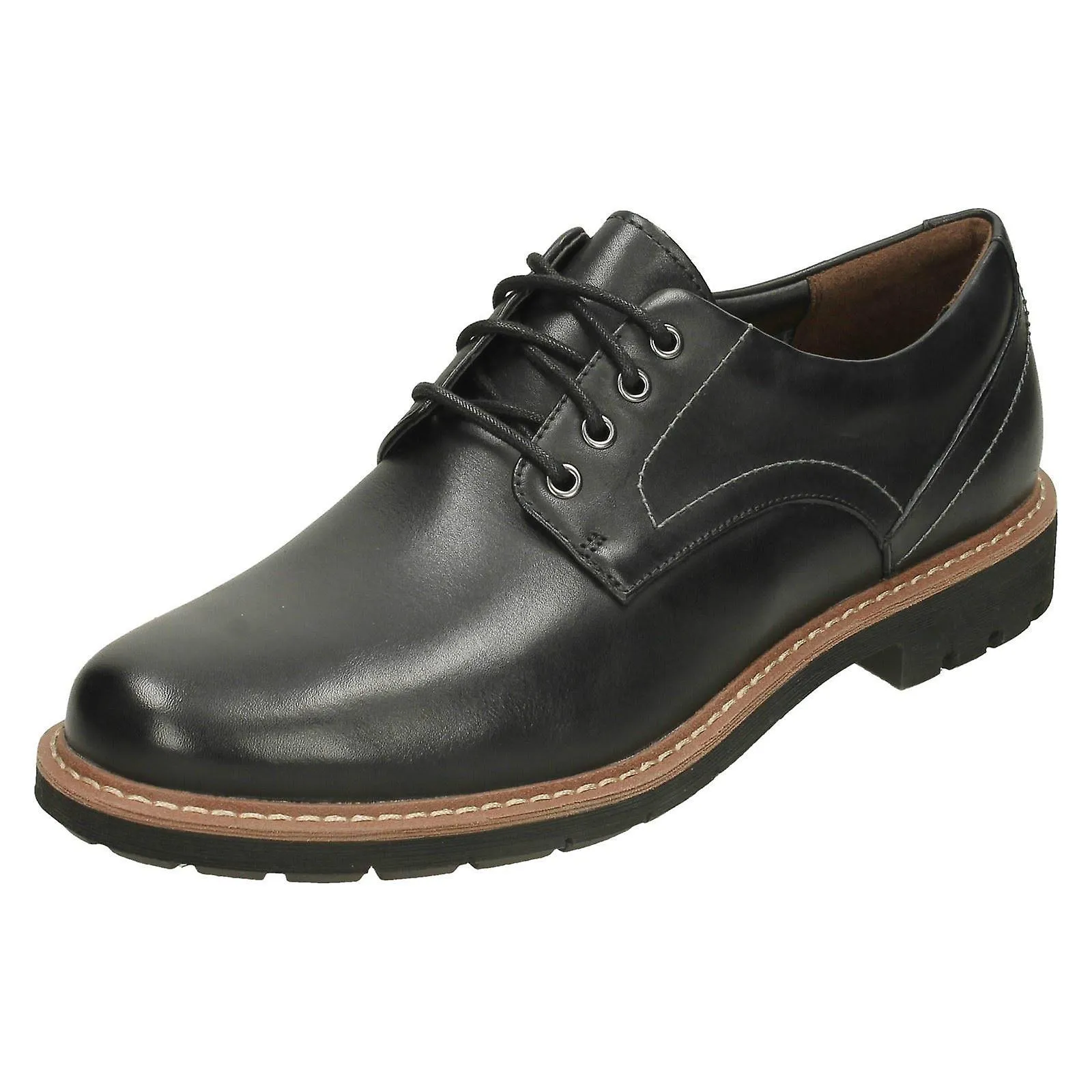 HOMBRES CLARKS SMART ENCAJE ZAPATOS BATCOMBE HALL  CUERO NEGRO  REINO UNIDO TAMAñO 6G  EU TAMAñO 39.5  US SIZE 7M