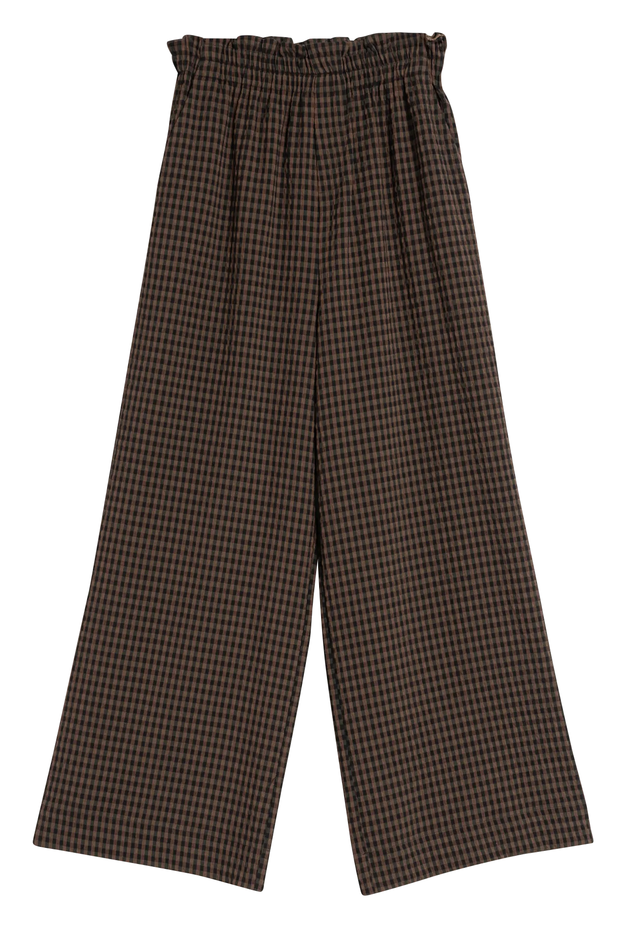 INDI & COLD Pantalón ancho de cuadros en marron