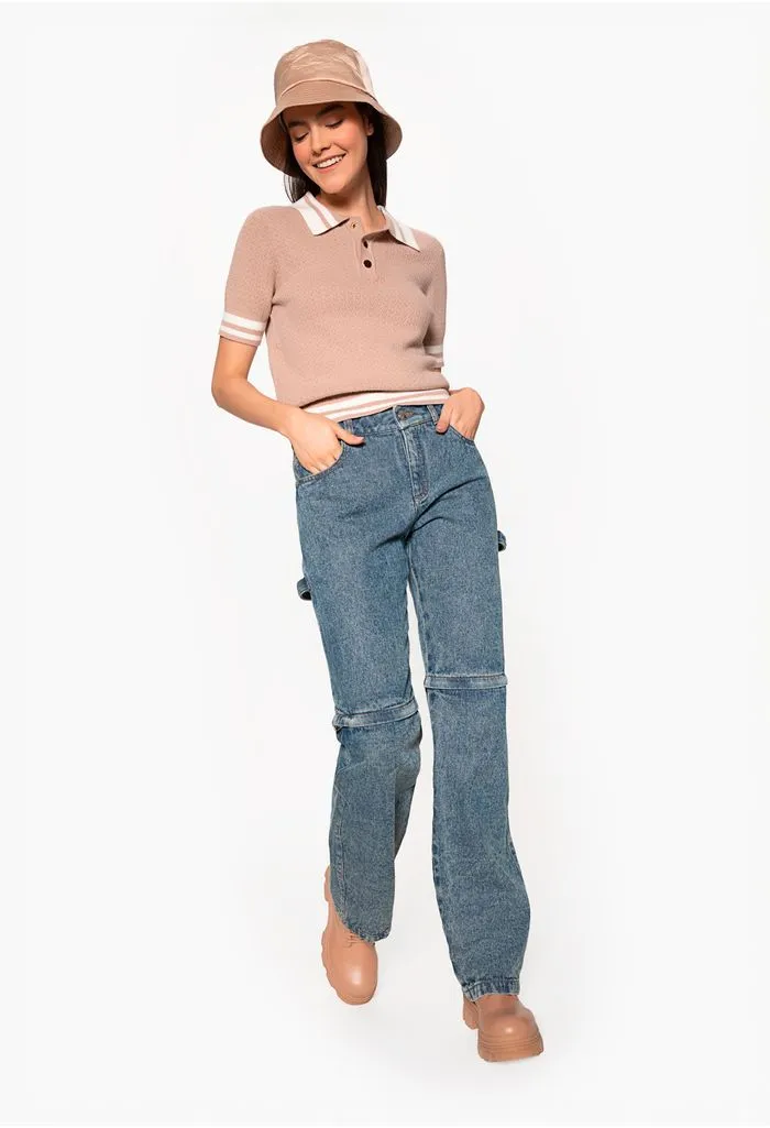Jean para mujer  tiro medio recto