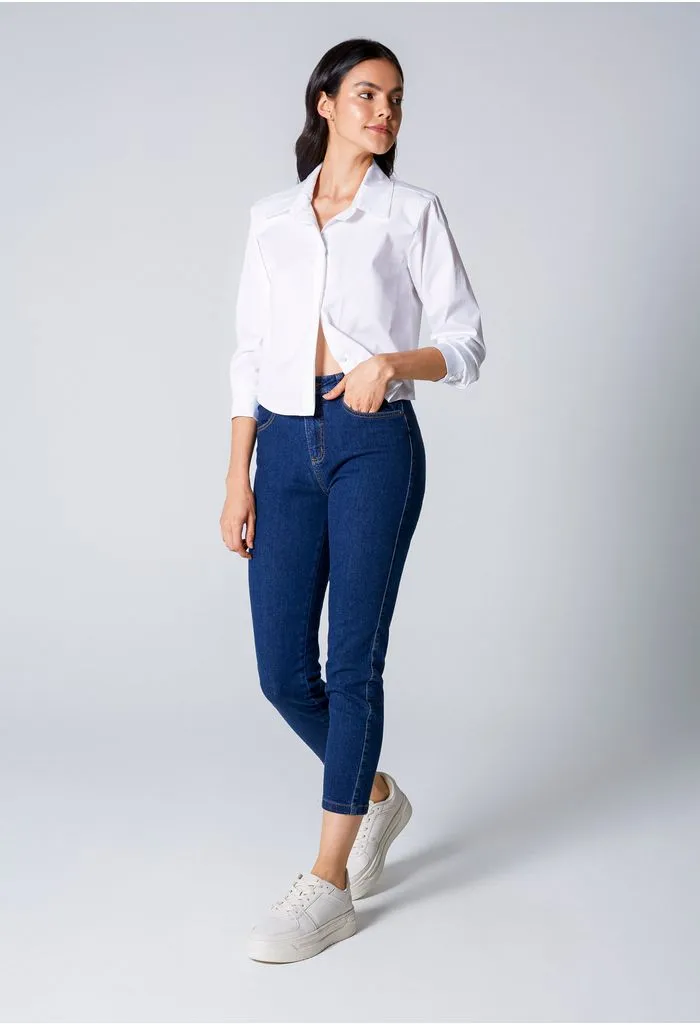 Jean ultra slim tiro alto sin bolsillos