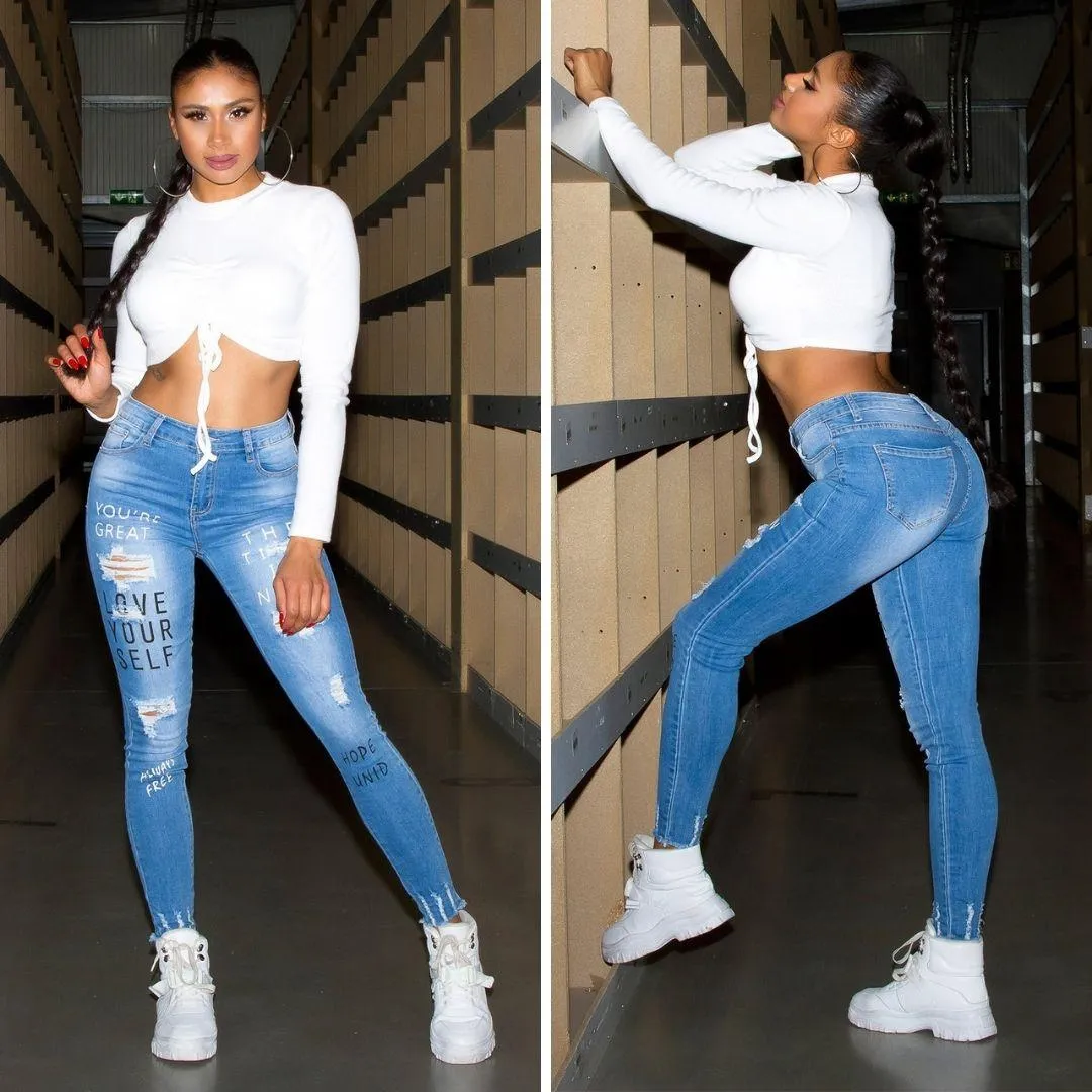 Jeans ajustados cintura alta Love
