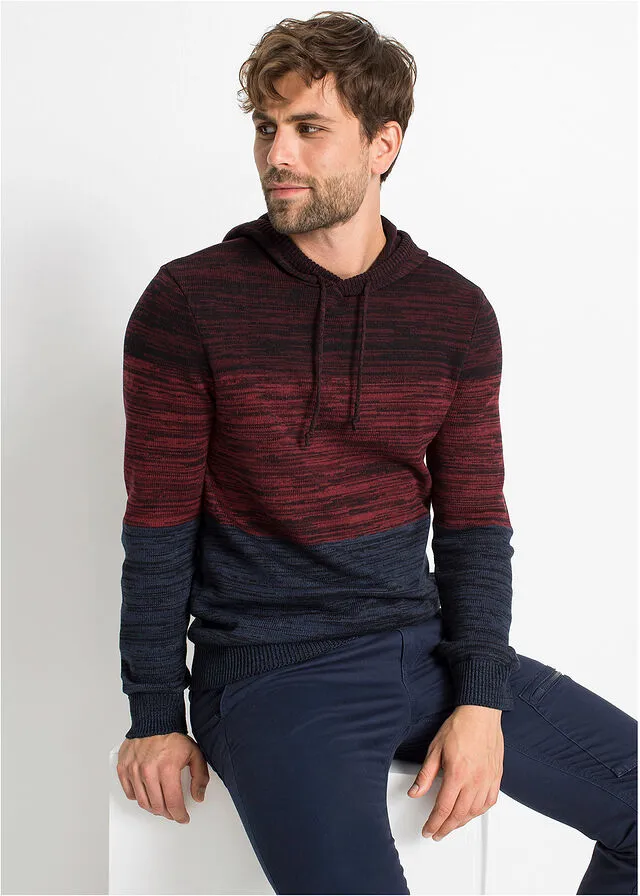 JERSEY CON CAPUCHA ROJOAZUL JASPEADO