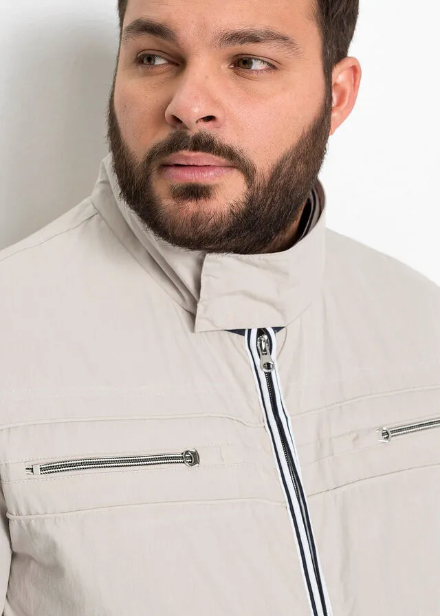 Jersey con cuello chimenea gris piedra