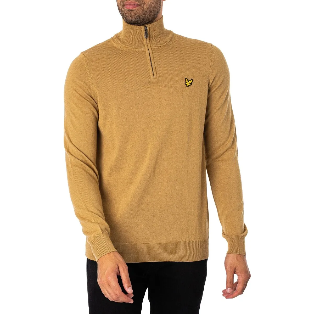 Jersey De Punto Mixto De Merino Con Cremallera De Un Cuarto