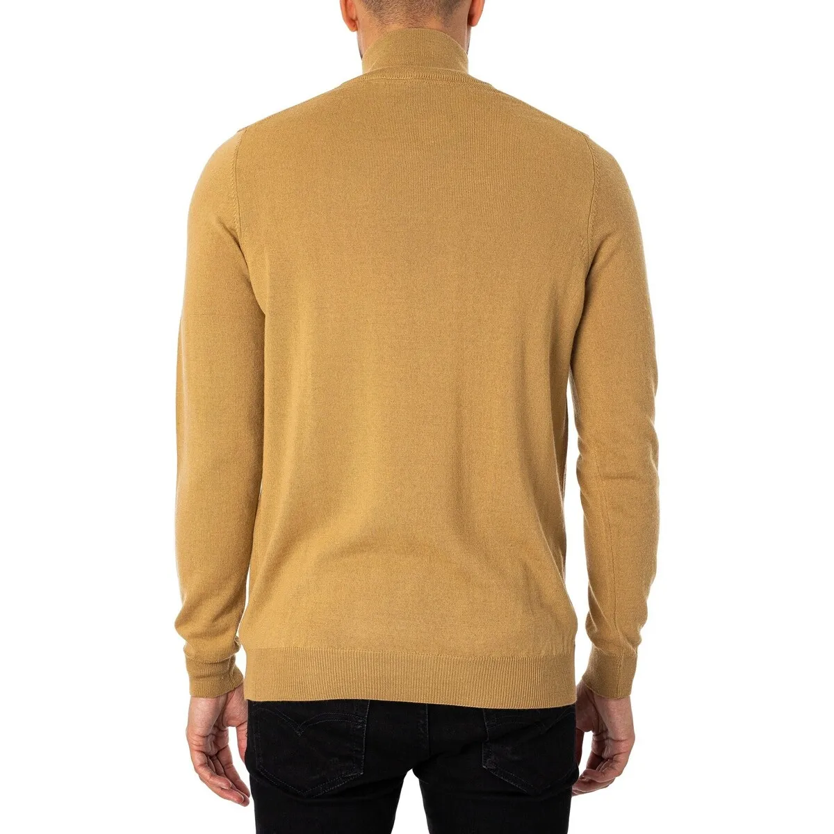 Jersey De Punto Mixto De Merino Con Cremallera De Un Cuarto