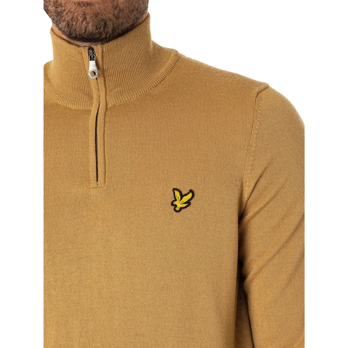 Jersey De Punto Mixto De Merino Con Cremallera De Un Cuarto