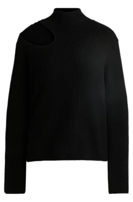 Jersey relaxed fit de cuello medio con detalle recortado