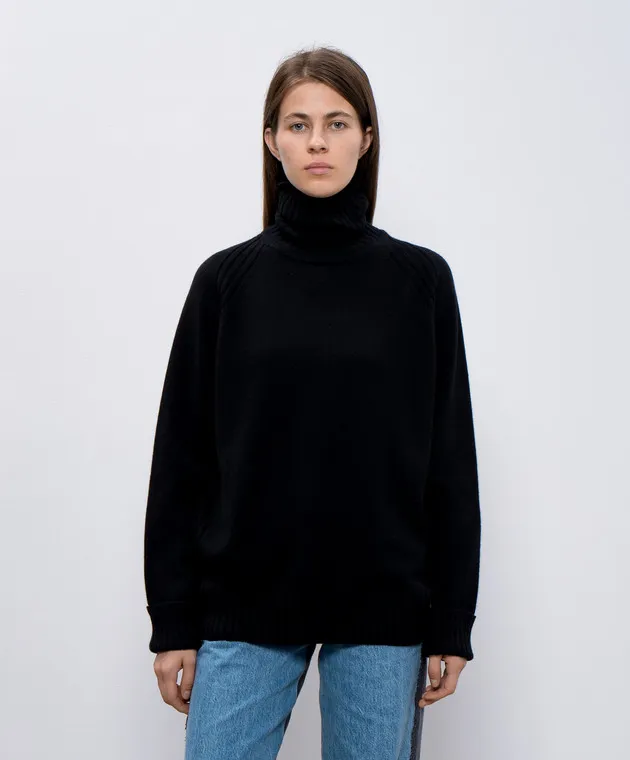 John Smedley Fairlie black wool and cashmere sweater