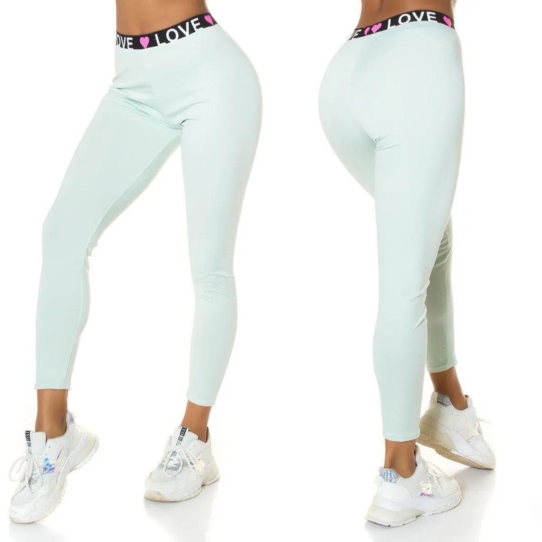 Leggings cintura alta GYM Love Menta