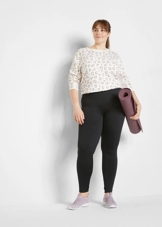 Leggings térmicos hasta el tobillo con bolsillo Negro