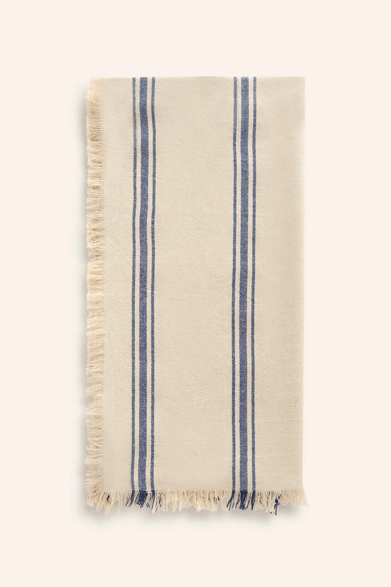 Mantel con raya tejida azul Bari